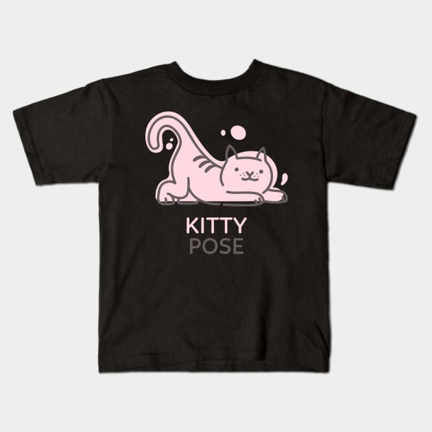 kitty pose Kids T-Shirt by Sabahmd